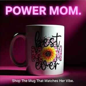 Best Mom Ever! Unique 2-Sided Coffee Cup ~ Mommy + Mini Me ~ For Black Queens